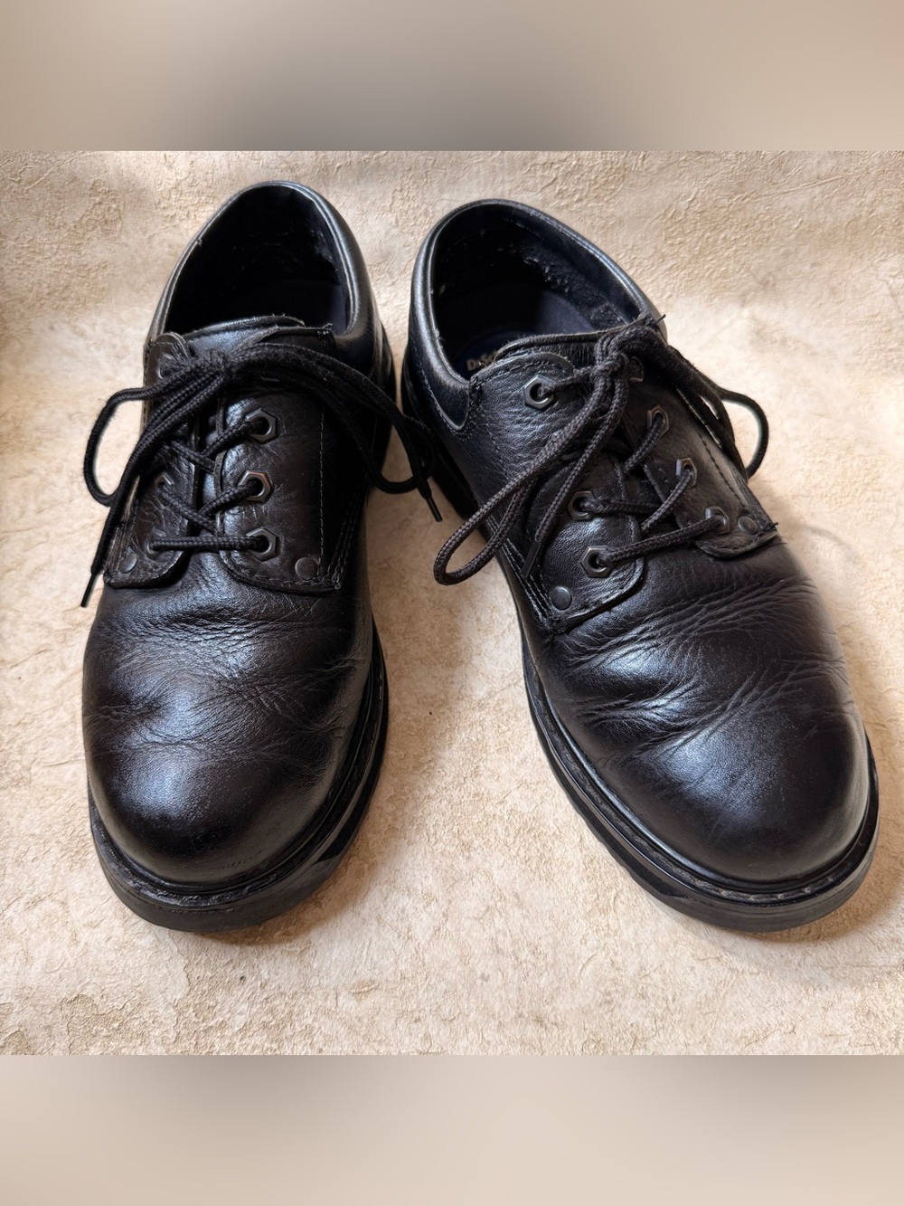 Dr. Scholl's Black Leather Lace-Up Oxfords